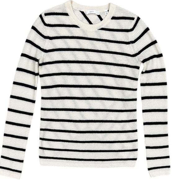A.L.C. Tula Cashmere Criss Cross Back Striped Sweater - Picture 2 of 7